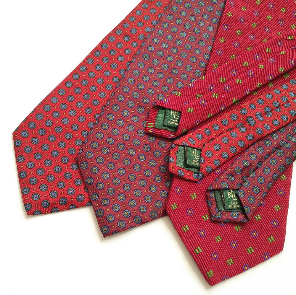 Ralph Lauren Red Silk Tie Lot